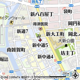和歌山新中通郵便局 ＡＴＭ周辺の地図