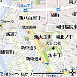 和歌山県和歌山市新大工町周辺の地図