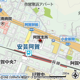 安芸阿賀駅前複合建物東棟周辺の地図