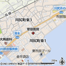 菅田医院周辺の地図