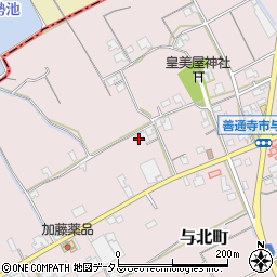 香川県善通寺市与北町907周辺の地図