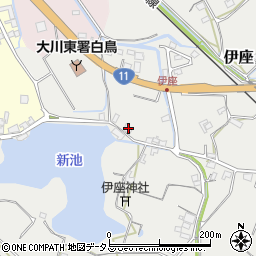 香川県東かがわ市伊座348周辺の地図