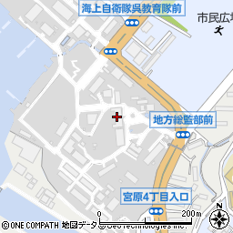海上自衛隊呉地方総監部当直室周辺の地図
