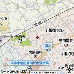 広島県呉市川尻町東3丁目周辺の地図