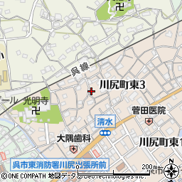 広島県呉市川尻町東3丁目6周辺の地図