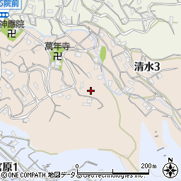 広島県呉市清水周辺の地図
