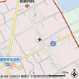 香川県善通寺市与北町690周辺の地図