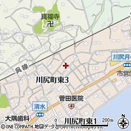 広島県呉市川尻町東3丁目12周辺の地図