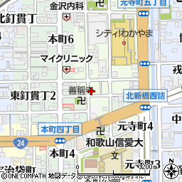 和歌山県和歌山市元寺町（南ノ丁）周辺の地図