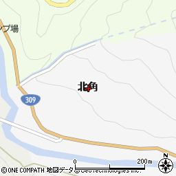 奈良県吉野郡天川村北角周辺の地図