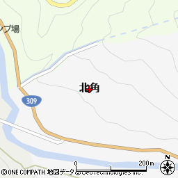 奈良県天川村（吉野郡）北角周辺の地図