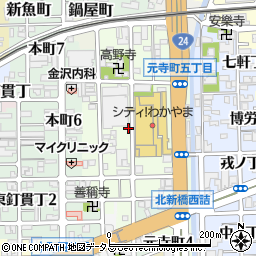 和歌山県和歌山市元寺町周辺の地図
