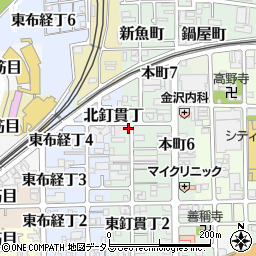 和歌山県和歌山市北釘貫丁5周辺の地図