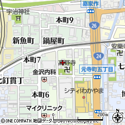 和歌山県和歌山市元寺町北ノ丁周辺の地図
