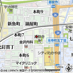 和歌山県和歌山市元寺町（北ノ丁）周辺の地図
