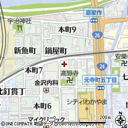 和歌山県和歌山市元寺町北ノ丁7周辺の地図