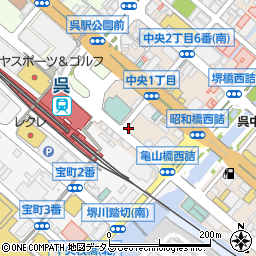 ドヒハウス株式会社　ミニミニＦＣ呉店周辺の地図
