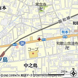 わかやま農協　四ケ郷中之島支店周辺の地図