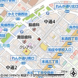 ローソン呉中通店周辺の地図