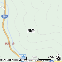 奈良県天川村（吉野郡）川合周辺の地図