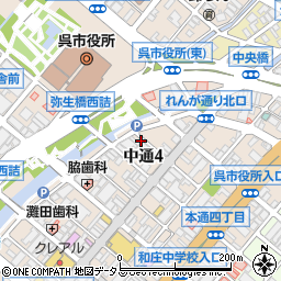ＡＳＡＨＩ　ＰＡＲＫ呉中通２駐車場周辺の地図