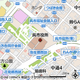 ゆうちょ銀行呉市役所内出張所 ＡＴＭ周辺の地図