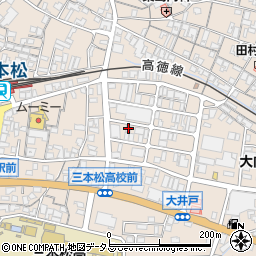 ハリカ香川三本松店周辺の地図