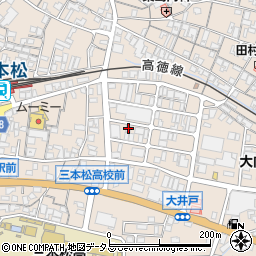 ハリカ香川三本松店周辺の地図