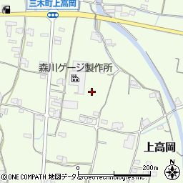 香川県木田郡三木町上高岡周辺の地図