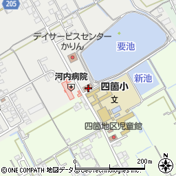 多度津町役場　四箇地区公民館周辺の地図