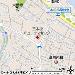 三本松コミュニティセンター周辺の地図