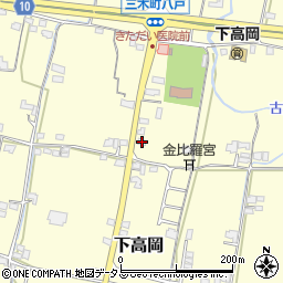 香川県木田郡三木町下高岡1450周辺の地図