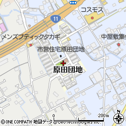 香川県丸亀市原田団地周辺の地図