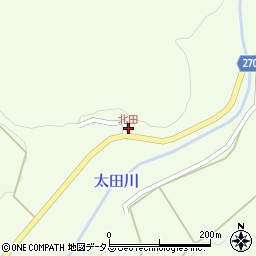 北田周辺の地図