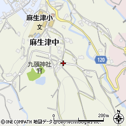 和歌山県紀の川市麻生津中周辺の地図