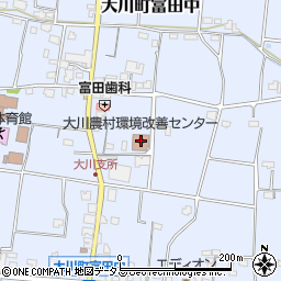 さぬき市役所市民部　総合支所・大川出張所周辺の地図