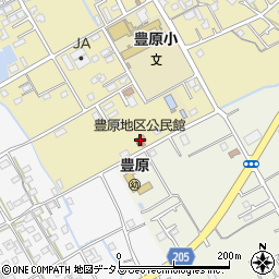 多度津町　豊原地区公民館周辺の地図