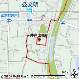 三木町役場　井戸公民館周辺の地図