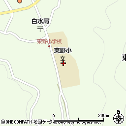大崎上島町役場　東野小学校調理場周辺の地図