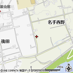 和歌山県紀の川市名手西野周辺の地図