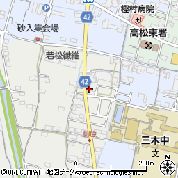 香川県木田郡三木町田中112-1周辺の地図
