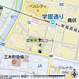 香川県木田郡三木町鹿伏256周辺の地図