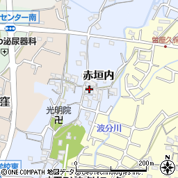 和歌山県岩出市赤垣内周辺の地図