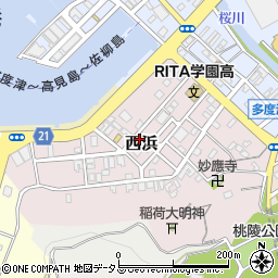 香川県仲多度郡多度津町西浜周辺の地図