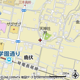 香川県木田郡三木町鹿伏383周辺の地図