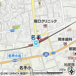 和歌山県紀の川市名手市場57周辺の地図