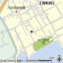 香川県丸亀市土器町西2丁目267周辺の地図