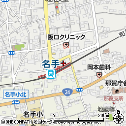和歌山県紀の川市名手市場58周辺の地図