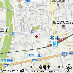 和歌山県紀の川市名手市場17周辺の地図