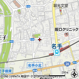 和歌山県紀の川市名手市場16周辺の地図